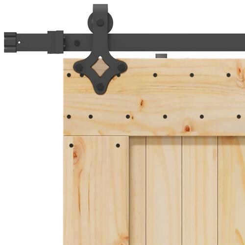 Skydedør med monteringssæt 80x210 cm massivt fyrretræ