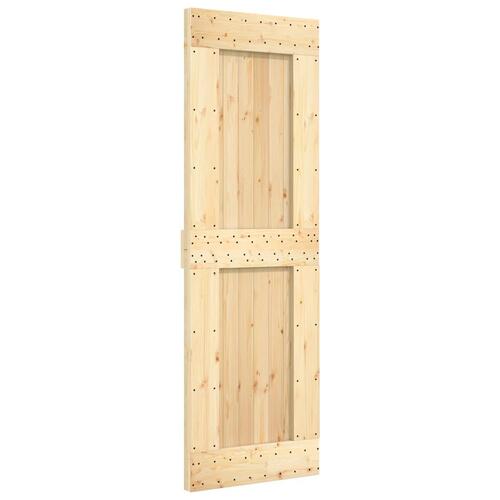 Skydedør med monteringssæt 70x210 cm massivt fyrretræ