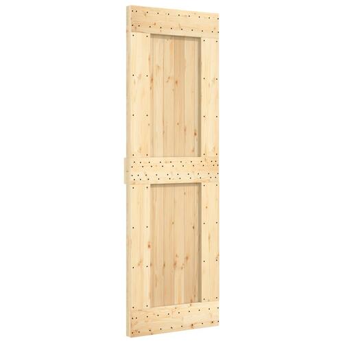 Skydedør med monteringssæt 70x210 cm massivt fyrretræ