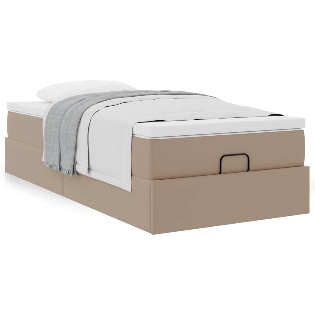 Osmannisk sengeramme med madras 90x200 cm kunstlæder billede