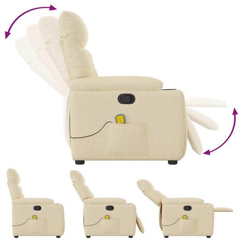 Massagestol stof cremefarvet
