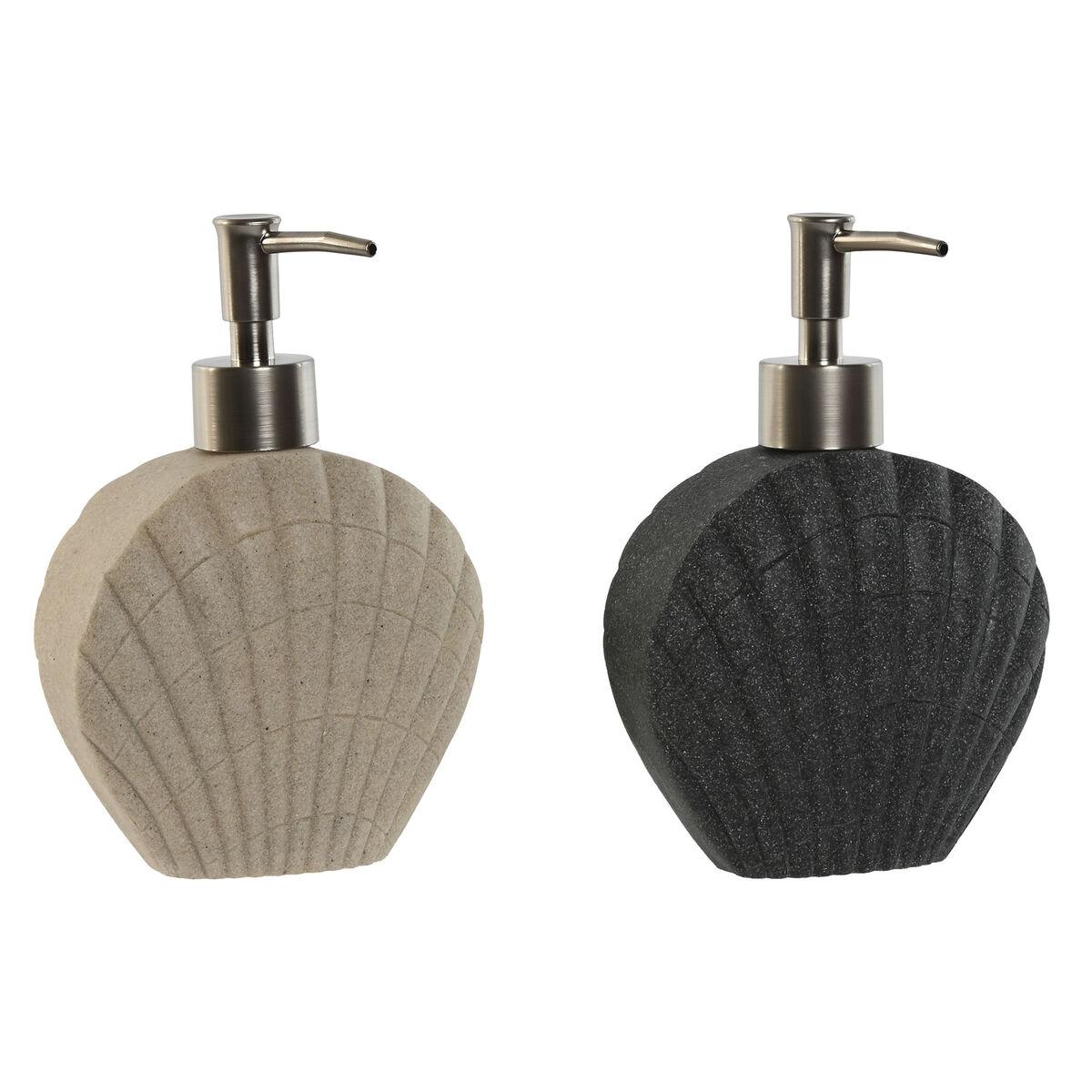 Sæbedispenser - grå & flødefarvet, harpiks/PE, 12 × 6 × 16,5 cm (2 stk.)