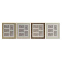 Fotoramme Home ESPRIT Brun Beige Natur Elfenben Krystal polystyren Skandinavisk 34 X 2 X 38 cm (4 enheder)