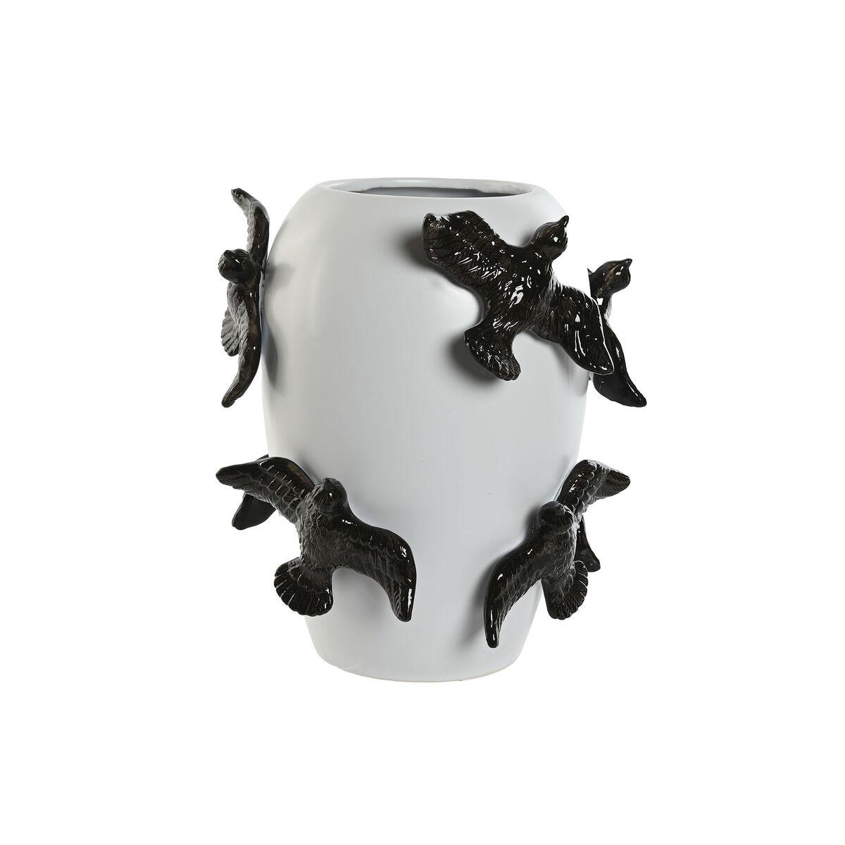 Vase i stentøj - hvid/sort, moderne, 27 × 27 × 29,5 cm