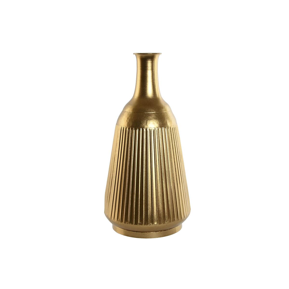 Vase - gylden metal, moderne, 29 × 29 × 57,5 cm