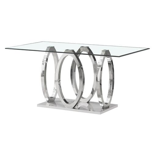 Spisebord Home ESPRIT Stål Hærdet glas 160 x 90 x 76 cm