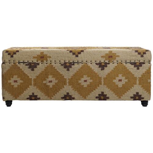 Kiste Home ESPRIT Beige Sennep Bomuld 120 x 40 x 45 cm