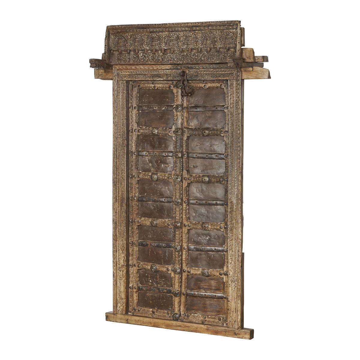 Dekorativ havedør i brun teak - 120 × 46 × 190 cm