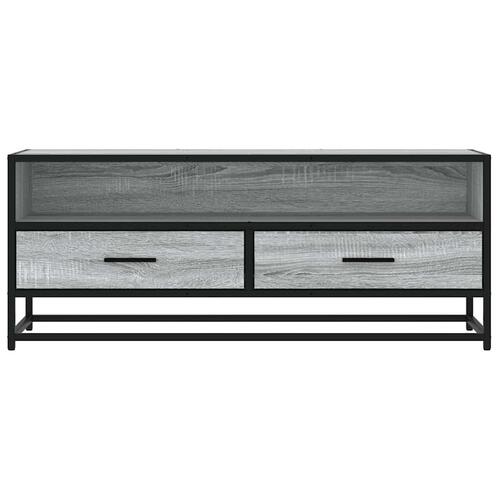Tv-bord 100x34,5x40 cm konstrueret træ og metal grå sonoma-eg