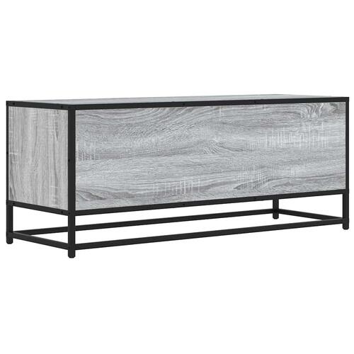 Tv-bord 100x34,5x40 cm konstrueret træ og metal grå sonoma-eg
