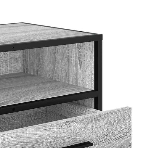 Tv-bord 100x34,5x40 cm konstrueret træ og metal grå sonoma-eg