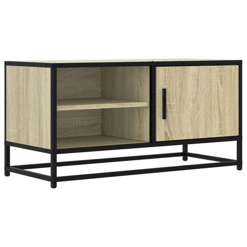 Tv-bord 80x34,5x40 cm konstrueret træ og metal sonoma-eg