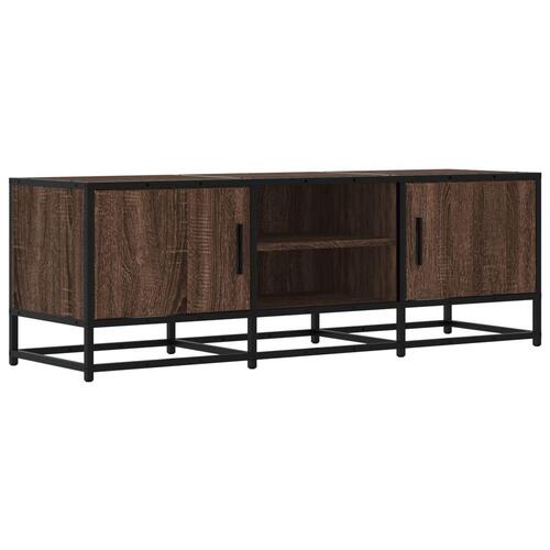 Tv-bord 120x35x41 cm konstrueret træ og metal brun egetræsfarve