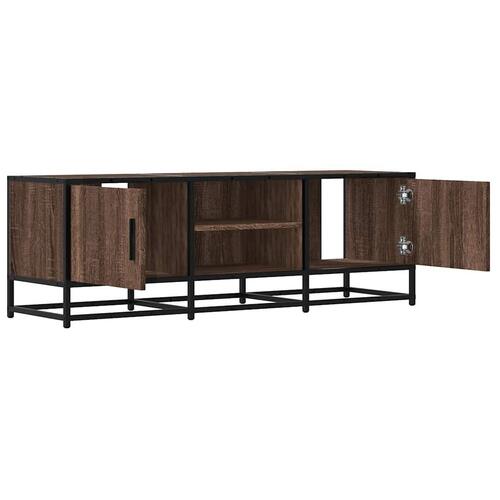 Tv-bord 120x35x41 cm konstrueret træ og metal brun egetræsfarve