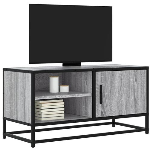 Tv-bord 80x34,5x40 cm konstrueret træ og metal grå sonoma-eg