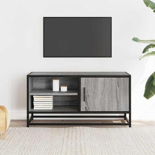 Tv-bord 80x34,5x40 cm konstrueret træ og metal grå sonoma-eg