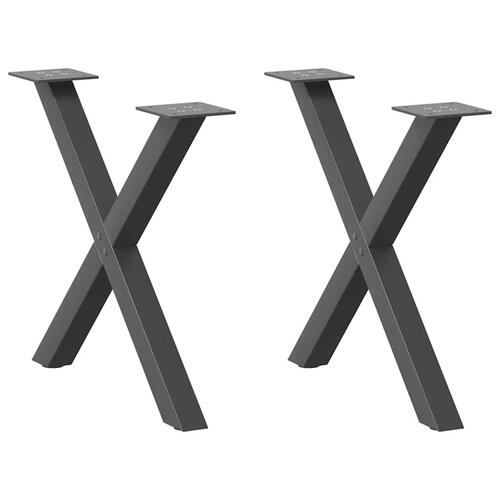 Sofabordben X-formet 2 stk 50x(42-43) cm stål antracitgrå