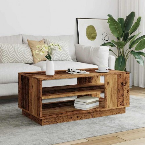 Sofabord 102×55×43 cm i konstrueret træ - antikt trælook