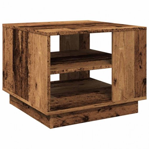 Sofabord 55 × 55 × 42 cm i konstrueret træ - antikt trælook