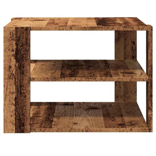 Sofabord 58x58x40 cm konstrueret træ antikt træ