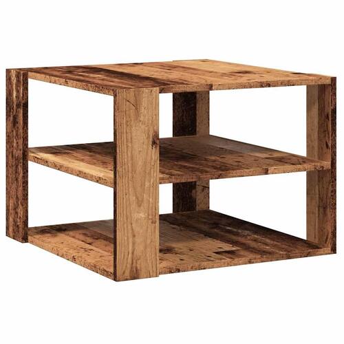 Sofabord 58x58x40 cm konstrueret træ antikt træ