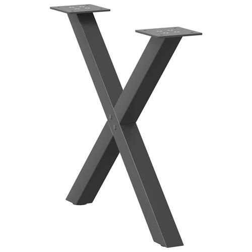 Sofabordben X-formet 2 stk 60x(42-43) cm stål antracitgrå