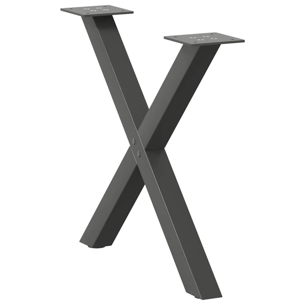 Sofabordben X-formet 2 stk 60x(42-43) cm stål antracitgrå