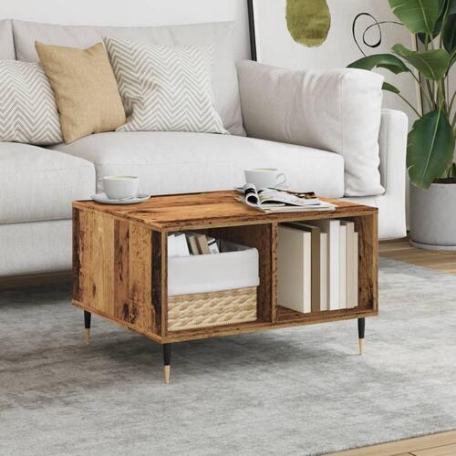 Sofabord 60x50x36,5 cm konstrueret træ antikt trælook