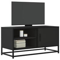 Tv-bord 80x34,5x40 cm konstrueret træ og metal sort