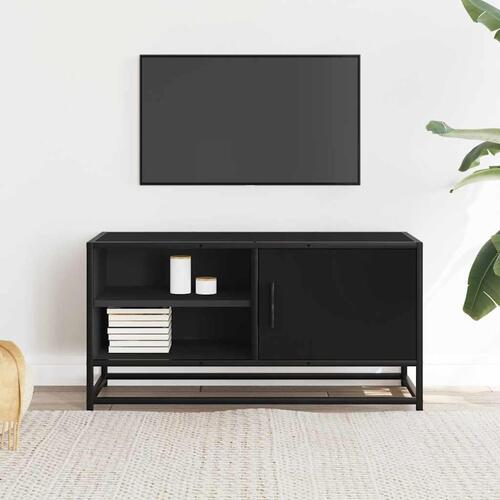 Tv-bord 80x34,5x40 cm konstrueret træ og metal sort