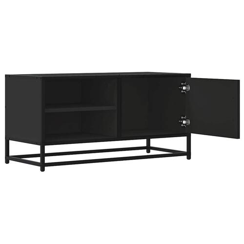 Tv-bord 80x34,5x40 cm konstrueret træ og metal sort