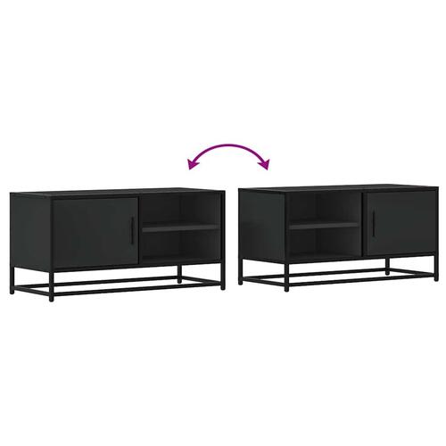 Tv-bord 80x34,5x40 cm konstrueret træ og metal sort