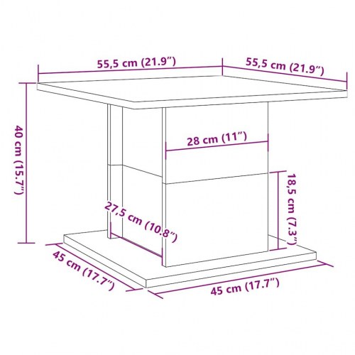 Sofabord i konstrueret træ - 55,5 × 55,5 × 40 cm, antikt trælook