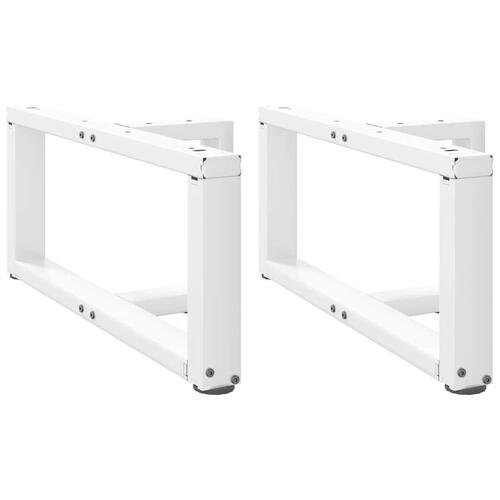 Sofabordben T-formet 2 stk 70x25x(30-31) cm stål hvid