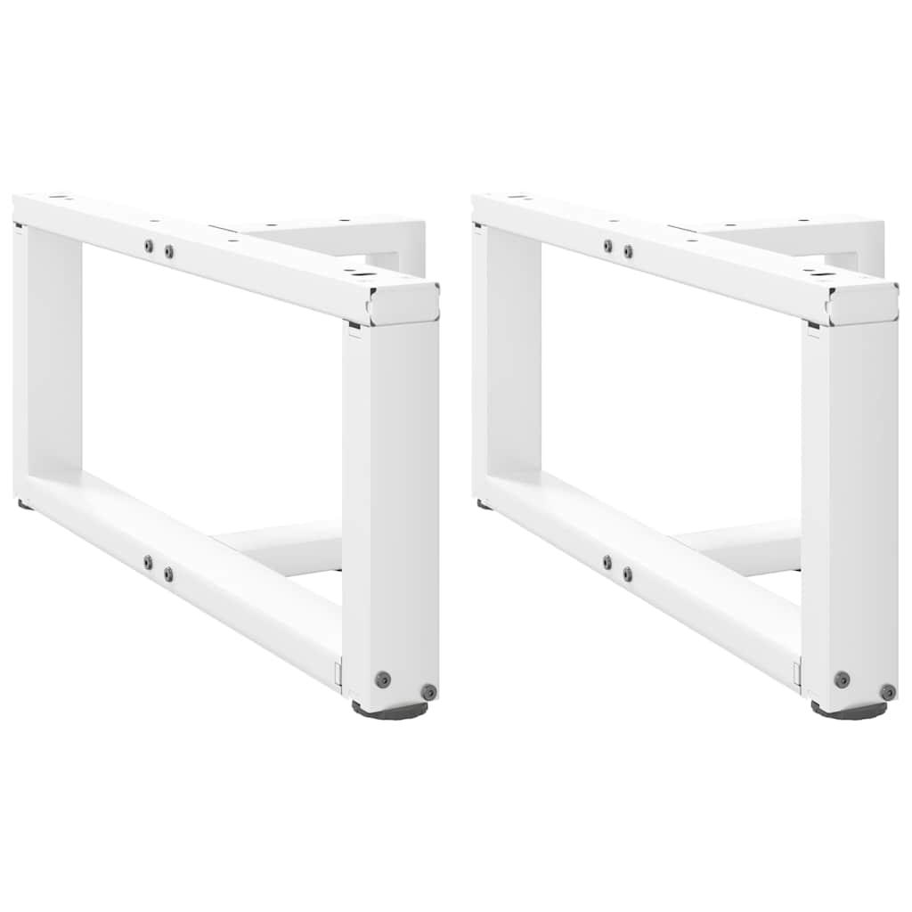 Sofabordben T-formet 2 stk 70x25x(30-31) cm stål hvid