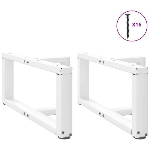Sofabordben T-formet 2 stk 70x25x(30-31) cm stål hvid