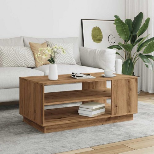 Sofabord 102x55x43 cm konstrueret træ kunsteg