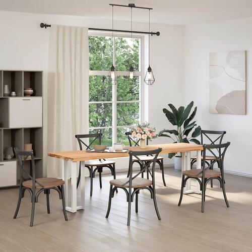 Konsolbordsben T-formet 2 stk 25x28x(72-73) cm stål hvid