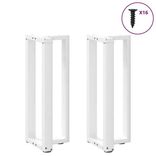 Konsolbordsben T-formet 2 stk 25x28x(72-73) cm stål hvid