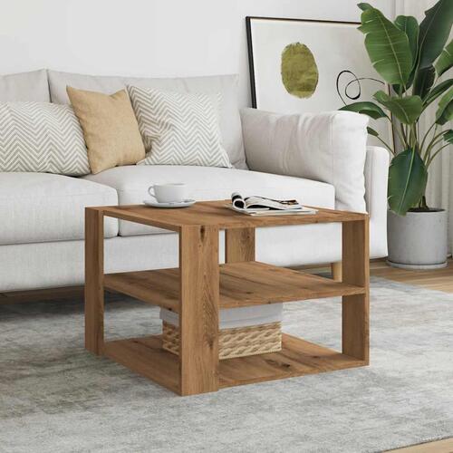 Sofabord 58x58x40 cm konstrueret træ kunsteg