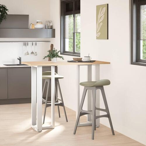 Barbordsben T-formet 2 stk 40x35x(110-111) cm stål hvid