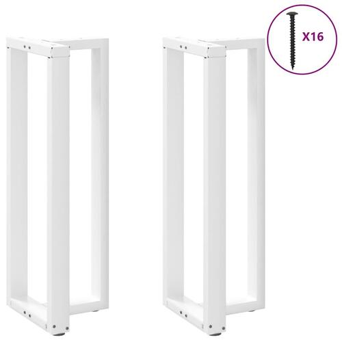 Barbordsben T-formet 2 stk 40x35x(110-111) cm stål hvid