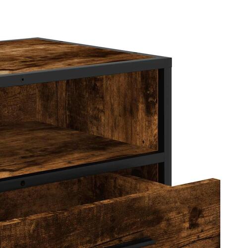 Tv-bord 100x34,5x40 cm konstrueret træ metal røget egetræsfarve