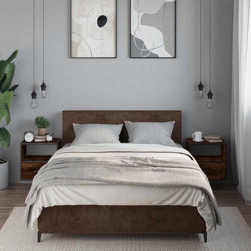Væghængte sengeborde 2 stk. 40x31x39,5 cm røget egetræsfarve