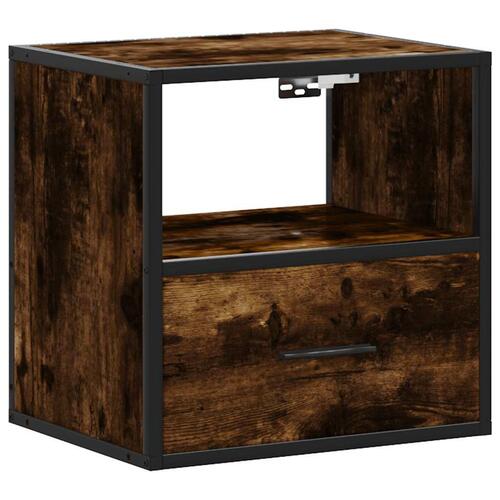 Væghængte sengeborde 2 stk. 40x31x39,5 cm røget egetræsfarve
