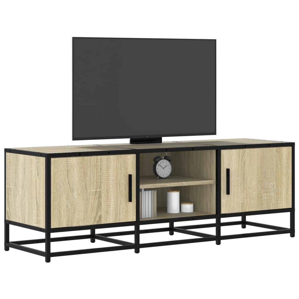 Tv-bord 120x35x41 cm konstrueret træ og metal sonoma-eg