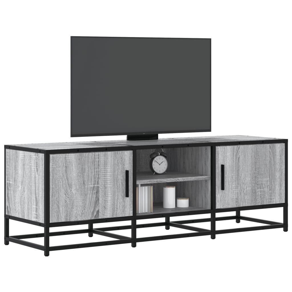 Tv-bord 120x35x41 cm konstrueret og metal træ grå sonoma-eg