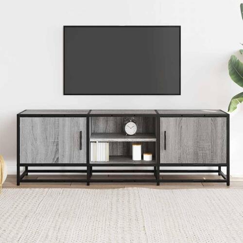 Tv-bord 120x35x41 cm konstrueret og metal træ grå sonoma-eg