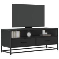 Tv-bord 100x34,5x40 cm konstrueret træ og metal sort