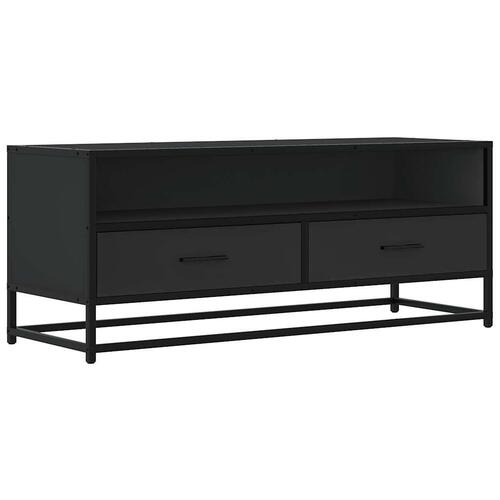 Tv-bord 100x34,5x40 cm konstrueret træ og metal sort